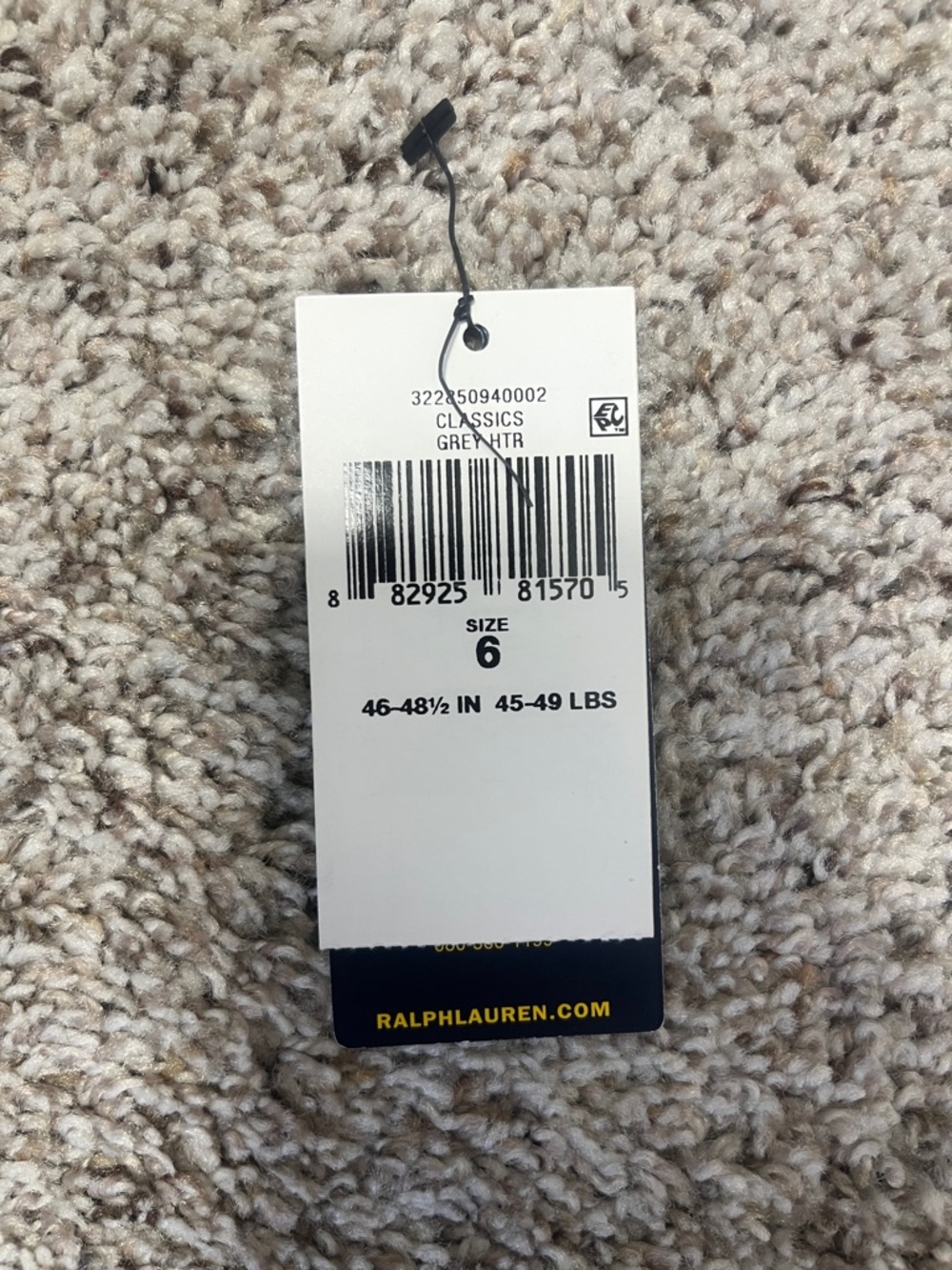 Ralph Lauren Boy’s Quarter-Zip Pullover Sweater - Heather Gray - Picture 11 of 11
